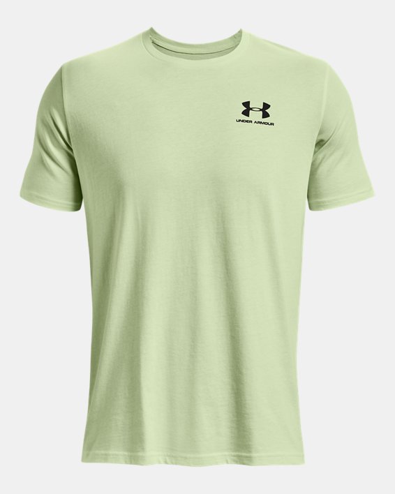남성 UA 스포츠스타일 레프트 체스트 반팔 티셔츠 in Green image number 4